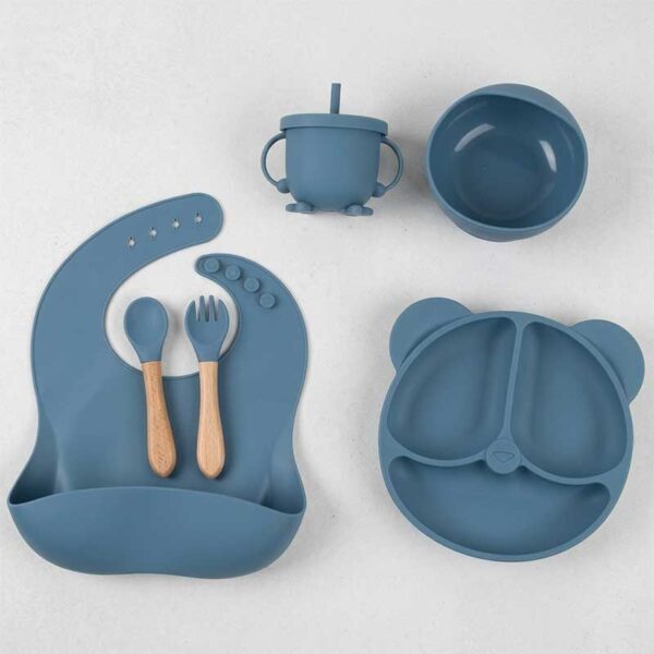 Food grade silicone baby tableware set for baby feeding by Pure Organic Products