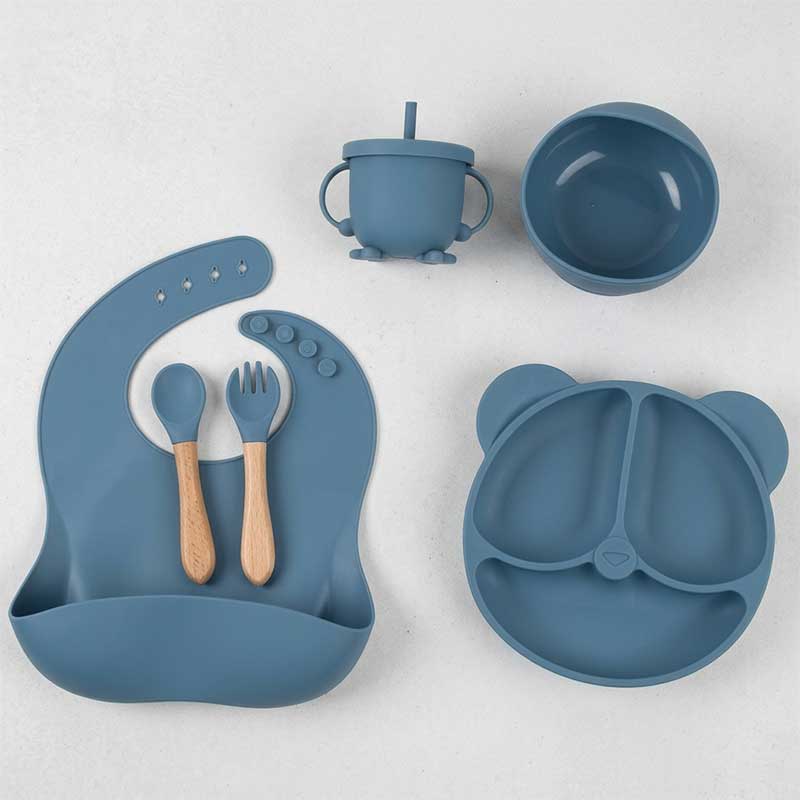 Food grade silicone baby tableware set for baby feeding by Pure Organic Products